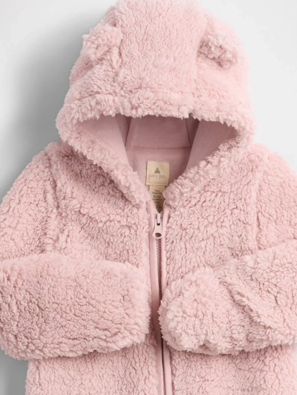 Baby Gap 0-3m Teddy Sherpa One-Piece Primitive Pink Bunting 50% off Retail